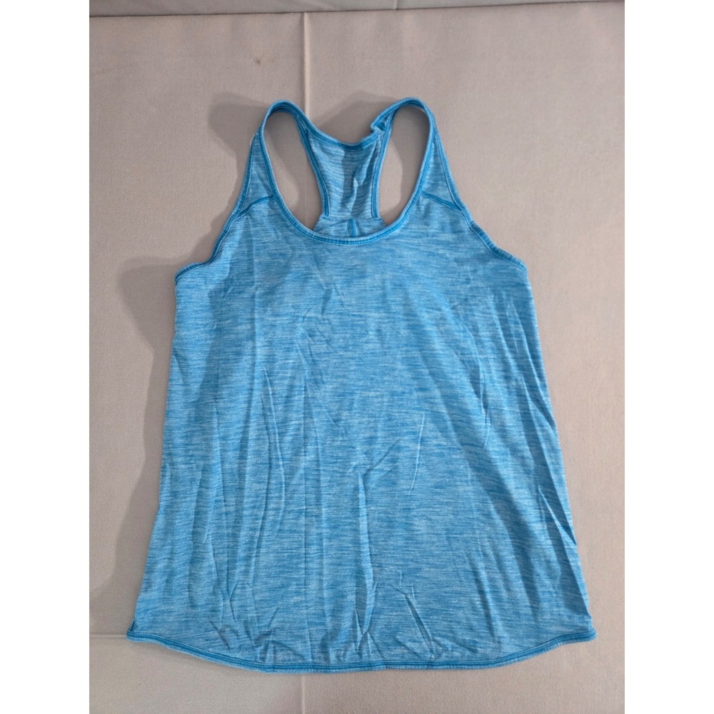 Lululemon Shirt Womens 4 Blue Heather Soft Stretch Performance Tank Top Flowy